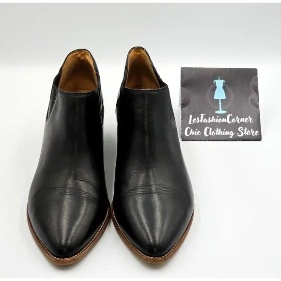 Madewell Women's Black Leather Myles Slip-On Ankle Booties  Size 10 2323 - Picture 10 of 16